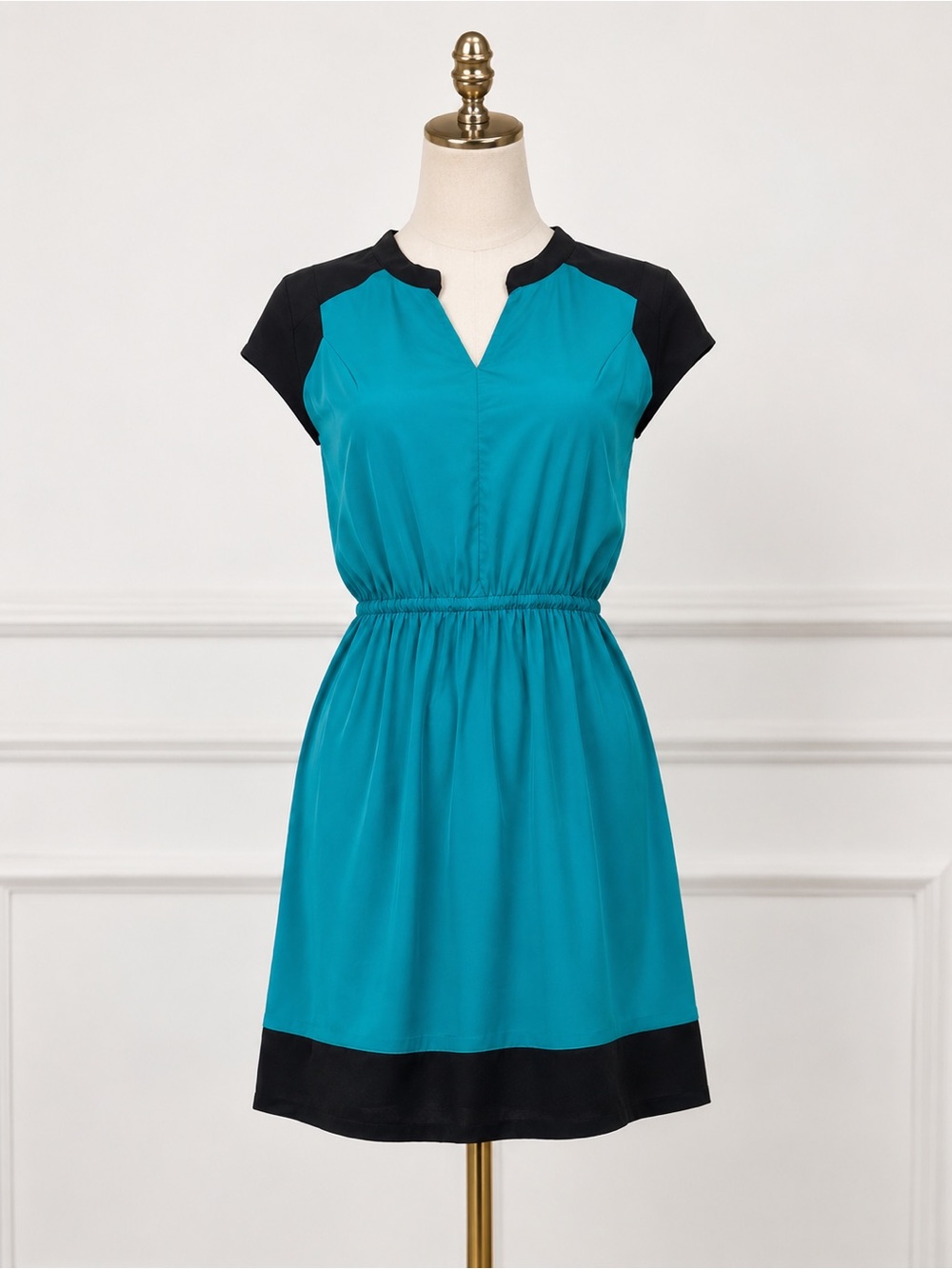 Sweet Storm Teal Dress with Black Accents